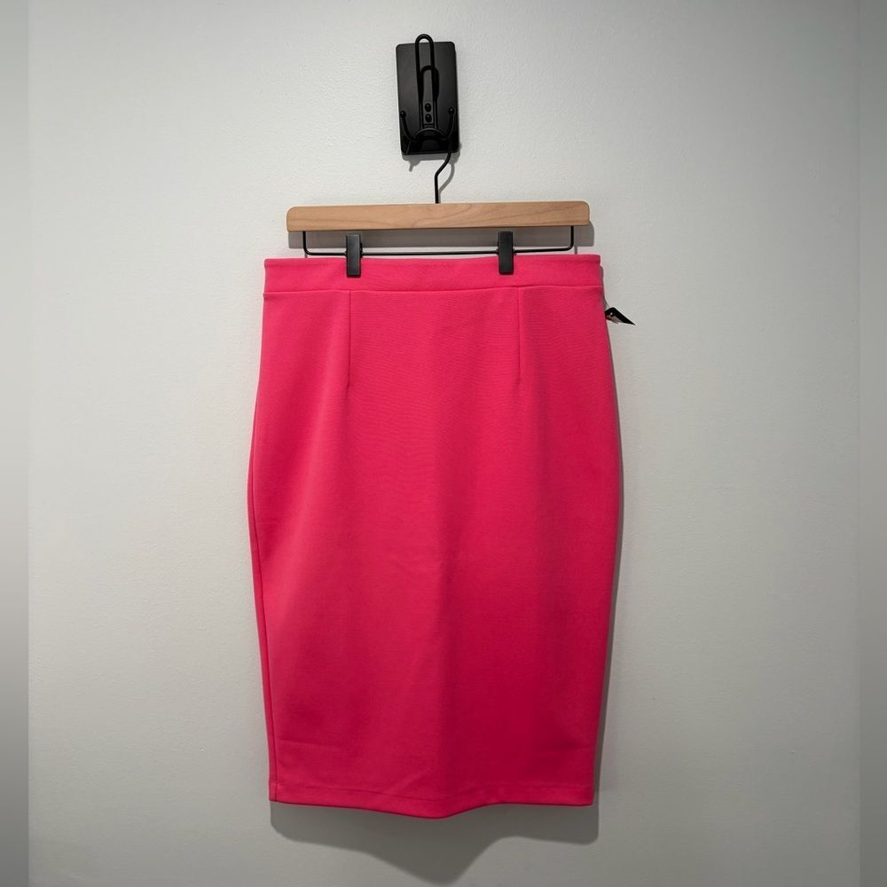 Halogen Zip Back Knit Pencil Skirt Hot Pink 12 NWT